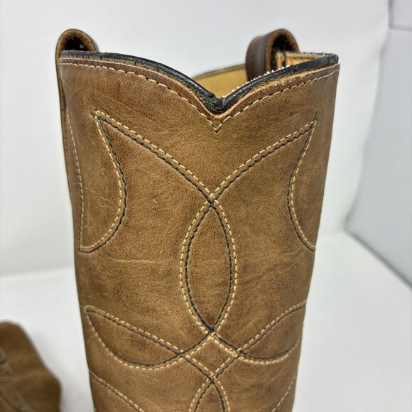 VTG 70s Texas Boot Co Boots, Two Tone Brown Suede & Leather Size 9D, Style 6966 main image 12